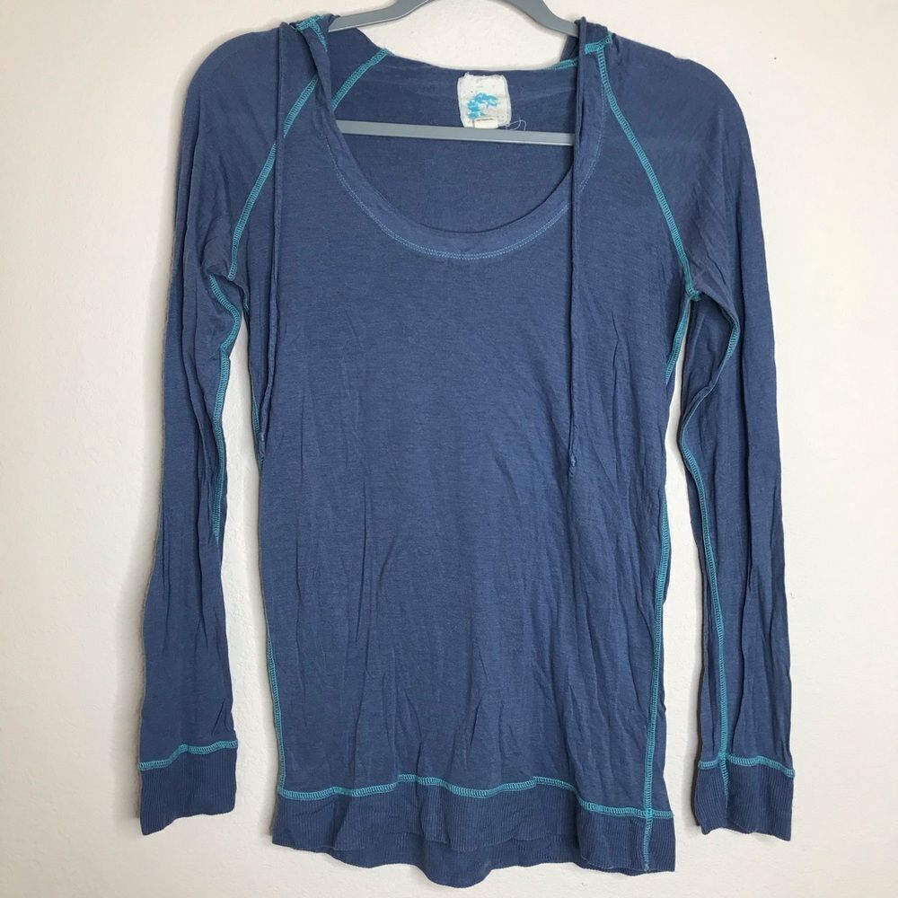 Anthropologie‎ cashmere blue hoodie size small